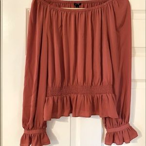 Ann Taylor peplum top, dusty rose, size M